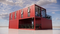 Maisons modulaires préfabriquées à deux étages, personnalisées, de 20 et 40 pieds, en conteneurs pliables, pour usage en villa, avec panneaux sandwich écologiques