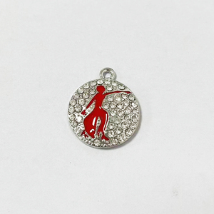 Colgante y dije de aleación clásica con diseño de niña griega, poodle, paloma, hiedra y letras, con diamantes de imitación, estilo 1922 1943, para collar, pendiente y pulsera - Product Image 2