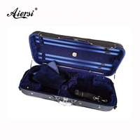Sinomusik Cheap Price Plywood Double Violin case for String Instrument Black 600D Oxford Exterior for Sale Made in China