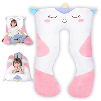 Oreillers longs en peluche en forme de U personnalisés de 47x23 pouces, oreiller géant en peluche licorne pour dormir, cadeau pour garçons et filles