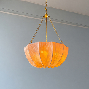 Lámpara Colgante de Ratán con Textura Suave y Pliegues, Cadena Ajustable para Dormitorio, Comedor, Decoración del Hogar Estilo Wabi Sabi - Product Image 6