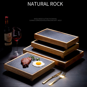 Assiettes <span class=keywords><strong>en</strong></span> ardoise naturelle occidentale, carrées et solides, <span class=keywords><strong>pour</strong></span> sushi, steak, <span class=keywords><strong>barbecue</strong></span>, plateau à fromage, pizza, fruits, plateau à thé - Product Image 5