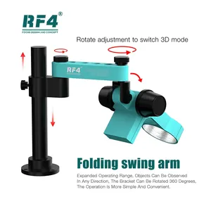 Microscope stéréo RF4 RF-FO19 avec bras <span class=keywords><strong>articulé</strong></span> pliable, support métallique rotatif et trou pour <span class=keywords><strong>tournevis</strong></span>, idéal pour les outils de réparation de téléphones portables - Product Image 1