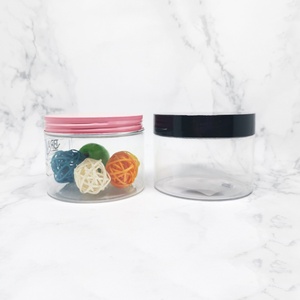 Wholesale Food Grade 100g-500g Amber Clear PET <b>Plastic</b> <b>Jars</b> with Aluminum Screw Cap for Skin Care - Product Image 2