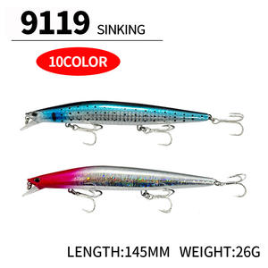 เหยื่อปลอมแบบจมน้ำ ขนาด 145 มม./26 กรัม ทำจากวัสดุ ABS แข็ง พร้อมตะขอเกี่ยว สำหรับ<span class=keywords><strong>ตก</strong></span><span class=keywords><strong>ปลา</strong></span>ทะเล เช่น <span class=keywords><strong>ปลา</strong></span>กะพง <span class=keywords><strong>ปลา</strong></span>ทราย <span class=keywords><strong>ปลา</strong></span>เทราต์ และปลา<span class=keywords><strong>นิล</strong></span> - Product Image 3