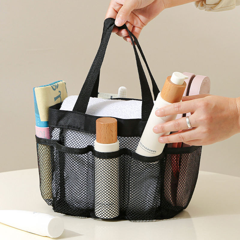 Large Capacity Foldable Mesh Tote Bag Fashionable Visible Mesh Beach Wash  Bag