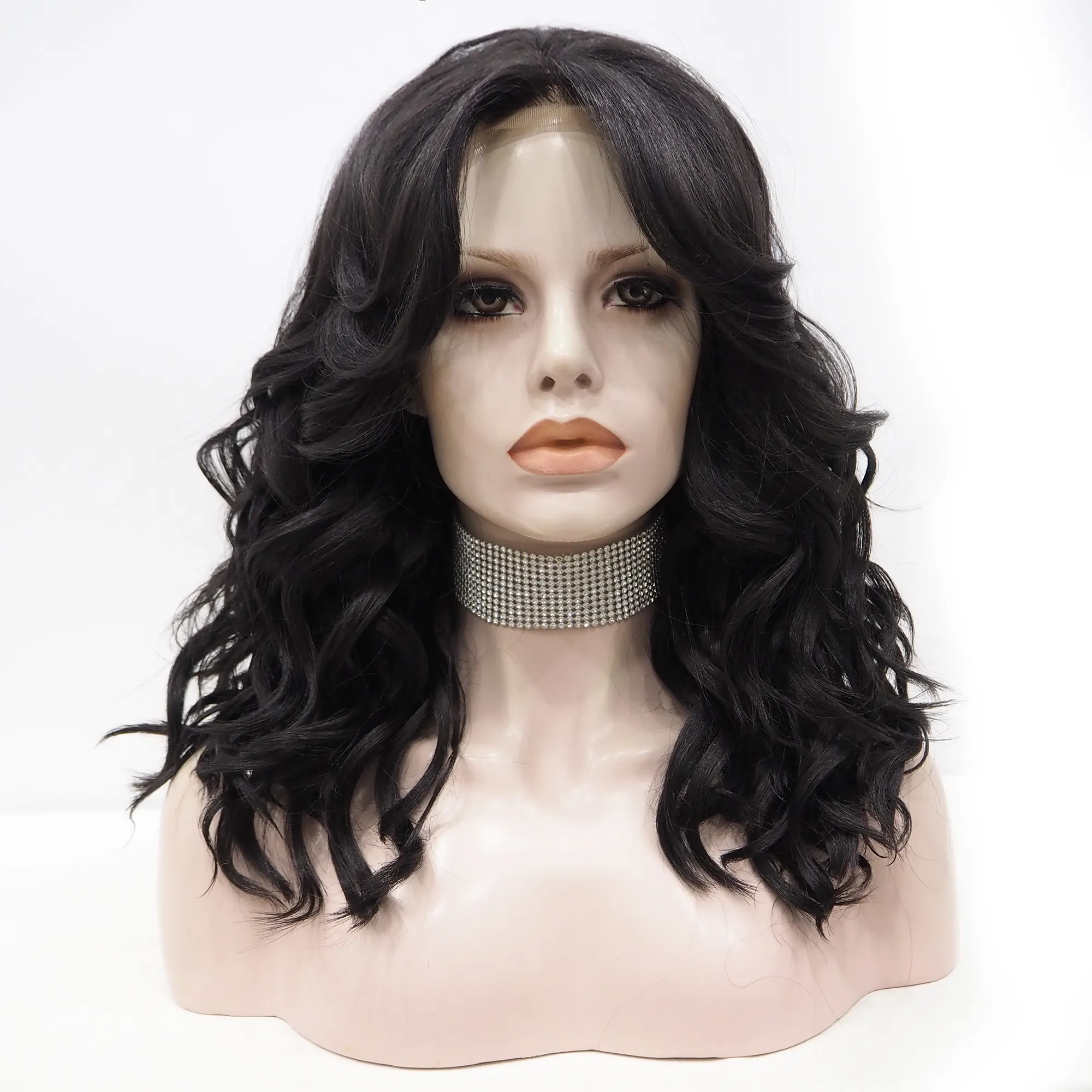 Celebrity Wig Cosplay short curl black natural color Daily life Wearing matte fiber Synthetic Lace front Wigs