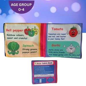 Libro de Tela KIDOGEN de Yummy Veggies para Niños |   Libro de aprendizaje sobre vegetales |   Libro de Actividades Educativas de Tela Suave - Product Image 2