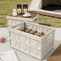 Boîte de rangement pliable d'extérieur anti-poussière de style nordique moderne en PP, capacité supérieure à 35L, pour le camping, la cuisine et la maison