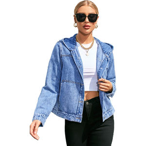 <span class=keywords><strong>Veste</strong></span> en <span class=keywords><strong>jean</strong></span> ample et décontractée de couleur unie pour femmes, printemps, avec poches inclinées, <span class=keywords><strong>veste</strong></span> en <span class=keywords><strong>jean</strong></span> à capuche - Product Image 1