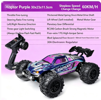 Camion tout-terrain RC Aidison à l'échelle 1:24, haute vitesse 38 km/h, 4 roues motrices, avec fonctions de drift et d'escalade, recharge USB, pour enfants