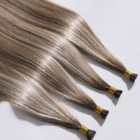 Extensions de cheveux humains à double trame avec pointe en K, pré-collées à la kératine, 100 % cheveux humains Remy européens