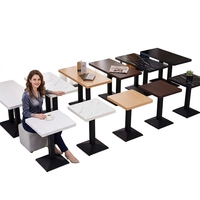 Table de salle à manger commerciale en bois massif pour 4 à 6 personnes, design moderne et contemporain, carrée ou ronde, avec chaises