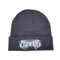 Gorro de Punto con Bordado OEM, 100% Acrílico, con Puño, Cálido para Invierno, para Esquí al Aire Libre, Ropa Urbana, Uso Diario, Unisex