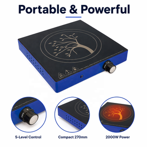 Fornello Elettrico Portatile da 2000W con <span class=keywords><strong>Piano</strong></span> Cottura in Vetro Ceramico da 185mm per Tè, Zuppe e Cucina Domestica - Product Image 5