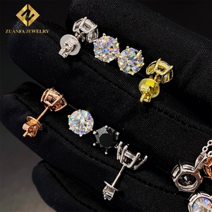 <span class=keywords><strong>Orecchini</strong></span> a perno <span class=keywords><strong>da</strong></span> 7,5 mm in argento sterling 925 con diamante VVS D Moissanite a 6 griffe, collana con pendente, gioielli <span class=keywords><strong>da</strong></span> <span class=keywords><strong>uomo</strong></span> e donna, <span class=keywords><strong>orecchini</strong></span> a perno Hip Hop - Product Image 1