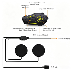 Dairle K50 Motosiklet ve Scooter İnterkom Kulaklığı ABS Kask Hoparlörü IPX-65 Su Geçirmez Kablosuz - Product Image 4