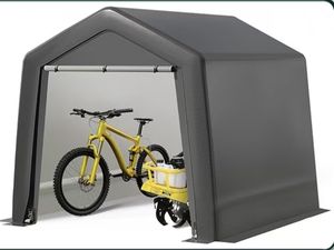 Abri de rangement portable en métal pour extérieur 6 x 6 pieds avec porte à <span class=keywords><strong>fermeture</strong></span> éclair <span class=keywords><strong>enroulable</strong></span> pour vélo, moto, respectueux de l'environnement - Product Image 6