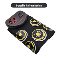 Haut-parleur enroulable Ensemble de batterie électronique Tambour en silicone souple avec pédales Baguettes de batterie