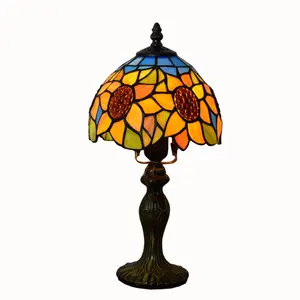 8 дюймов Ретро творчества витражный потолочный прикроватная настольная лампа бар кабинет розы в стиле барокко виноград ночник Тиффани настольные лампы