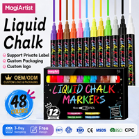 Marqueurs à craie liquide effaçables de 6 mm pour tableau noir, fenêtre en verre, avec emballage personnalisé OEM