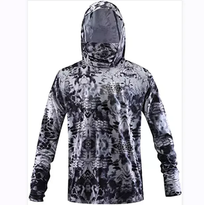 T-shirt de pêche unisexe grande taille à manches longues imprimé, en Spandex/Polyester, protection UV UPF50, anti-bactérien, camouflage, séchage rapide - Product Image 5