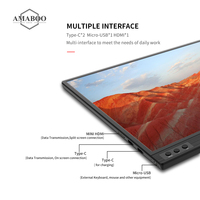 AMABOO Moniteur portable de série professionnelle, best-seller, écran IPS LED 15,6 pouces, D-SUB, jeu sur ordinateur, Full 1920x1080P, temps de réponse de 3 ms