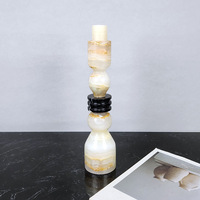Nouvelles décorations de bougeoirs en marbre poli, style nordique moderne créatif, Wabi-Sabi chinois vintage pour salon et salle à manger