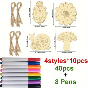 ชุดของเล่นวาดรูปสำหรับเด็ก Jumon ชุดมอนเตสซอรี่ DIY ลายฉลุสำหรับวาดภาพ แม่แบบงานฝีมือไม้ ตัวต่อเสริมพัฒนาการ ปรับแต่งได้ รุ่น T-53 - Product Image 2