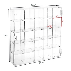Wholesale YAGELI Brand Wall-Mounted Acrylic Collection 25 Compartments Miniature <b>Display</b> <b>Case</b> Magnets Door Customizable - Product Image 2