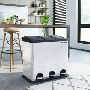 SONGMICS - Cubos de <span class=keywords><strong>Basura</strong></span> Ecológicos de 54 <span class=keywords><strong>Litros</strong></span> para el Hogar, Contenedor de Reciclaje con <span class=keywords><strong>Pedal</strong></span> de Acero Inoxidable para Oficina, Hotel, Baño - Product Image 2