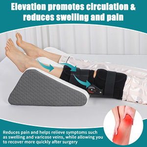 Almohada ergonómica triangular blanca para <span class=keywords><strong>rodilla</strong></span> postoperatoria, almohadas <span class=keywords><strong>de</strong></span> elevación y posicionamiento <span class=keywords><strong>de</strong></span> piernas con funda extraíble - Product Image 2