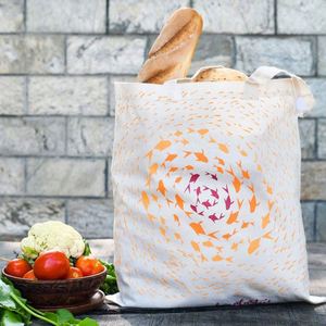 Bolsa de Tela de Algodón con Estampado de Anime Personalizado por Sublimación, Serigrafía y Transferencia Térmica Digital, con Cierre y Logotipo Personalizado, Grande, para Compras - Product Image 4