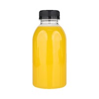 Bouteilles en plastique PET transparentes de 350 ml et 400 ml pour jus de fruits, contenants en plastique jetables, bouteilles en PET de qualité alimentaire avec couvercle