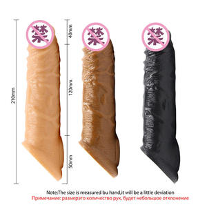 Allunga e ispessisce i preservativi riutilizzabili dell'anello dello sperma di blocco Dildo manicotto del pene Extender - Product Image 3