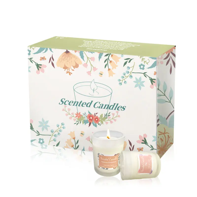 Pot de décoration de 2.2 onces, bougie de Massage, coffret cadeau de SPA, bougie de cire de soja 100%, bougie parfumée de voyage Portable