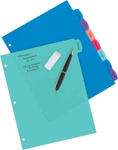 Avery Write Erase Dividers 3 Ring Binders 8 Per Set Multicolor Big Tabs Pastels <b>Folders</b> Great Organizing Reports <b>Projects</b> - Product Image 2