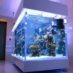 Grand Aquarium rectangulaire personnalisé en acrylique pour Restaurant à domicile