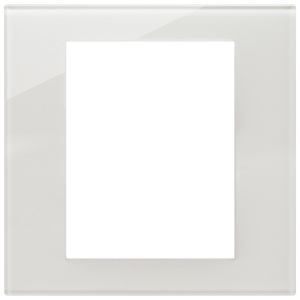 แผ่นกระจกสีขาวนม ขนาด 18.5 ซม. สี่เหลี่ยม สำหรับปลั๊กและเต้ารับ - Product Image 1