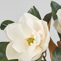 Branche de fleur de magnolia artificielle réaliste en tissu de soie pour arrangement floral, décoration de mariage, jardin, hôtel