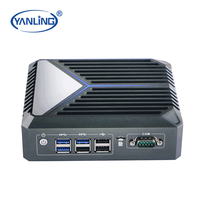 Yanling J6412 CPU Quad Core Tanpa Kipas Mini PC Industri dengan LAN 2.5G TPM 4K Full HD