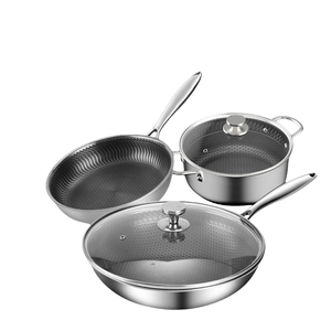 Juego de Utensilios de Cocina Modernos y Clásicos de 5 Piezas de Acero Inoxidable Antiadherente, Aptos para Horno y Lavavajillas, Duraderos, Wok, Olla para Sopa, Sartén - Product Image 1