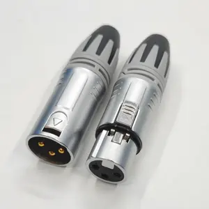 Direct Sale XLR 3PIN Male Female Mic cable Plug Connector with Chrome OFC DMX Cannon-M Microphone Connector