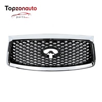 Calandre avant chromée Topzonauto pour Infiniti QX80 2018-2021 OEM 62310-6GW0A Pièces automobiles Pare-chocs avant Calandre avant brillante