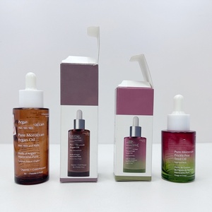 Cosmetic Dropper Bottle Cosmetic Paper <b>Boxs</b> 60ml 80ml 120ml <b>Flat</b> Shoulder Serum Oils Glass Dropper Bottle with Amber Paper <b>Box</b> - Product Image 1