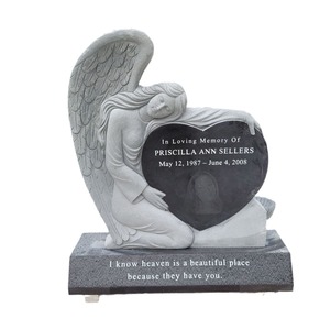 Personalizzato moderno stile europeo in granito pietra tombale in marmo angelo lapidi monumenti per uso cimitero tombe commemorative personalizzate - Product Image 5