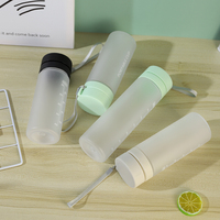 Bouteilles d'eau en plastique transparentes, pour jus de fruits, portables, larges, carrées, anti-fuite, pour Sport en plein air, de haute qualité, nouveauté