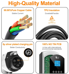 Nouvelle borne de recharge murale intelligente pour véhicules électriques <span class=keywords><strong>7kW</strong></span> 11kW, prise Type 2, station de charge domestique AC, carte RFID pour connexion Wi-Fi, noire - Product Image 6