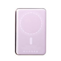 Logo Kustom PSE CE Keamanan Tinggi 5000mAh Baterai Semi Solid Magnetik Wireless Power Bank Ultra Tipis Pengisian Daya Cepat Powerbank