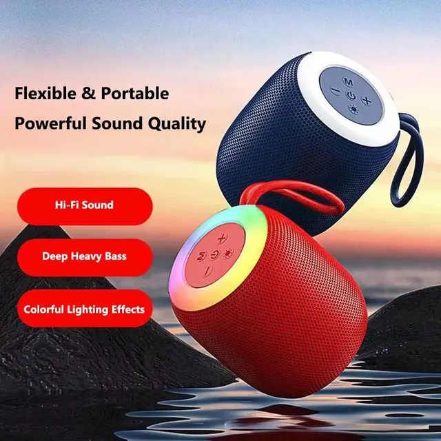 RGB Blue-tooth Speaker Portable Wireless Mini Subwoofer LED Light Music FM Radio USB Rechargeable for Home Outdoor Car